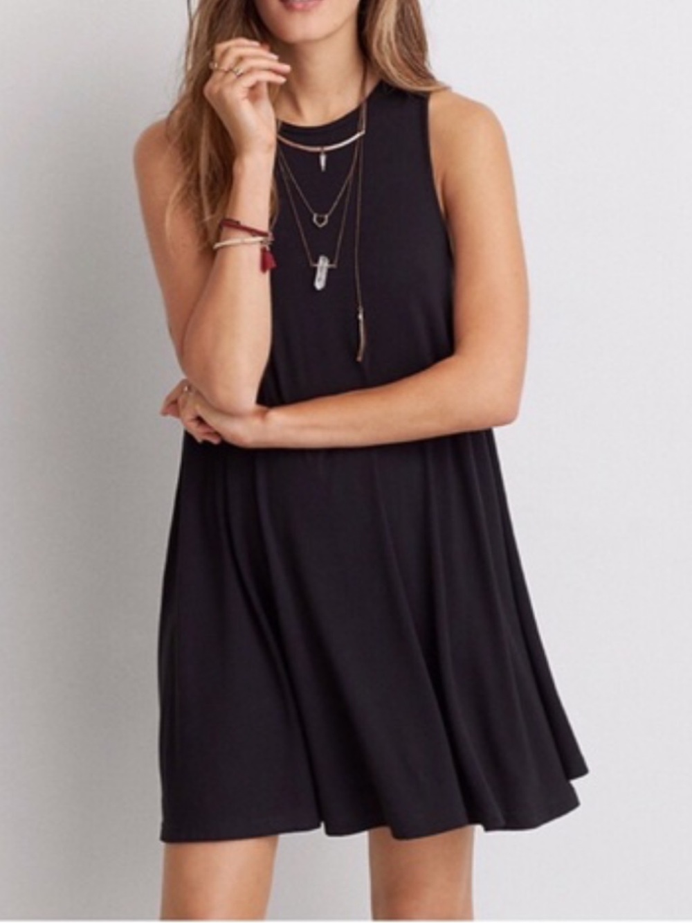 American Eagle Soft & Sexy Size XS Black Open-Back Dress